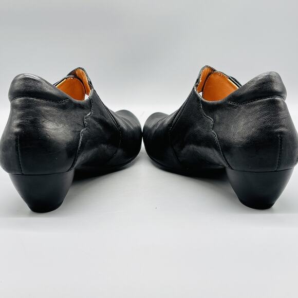 Think Shoes Womens 7 Black Leather Mary Jane Pumps Low Heel Slip On Walking - Picture 6 of 11